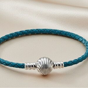 Silver and Teal Braided Bracelet